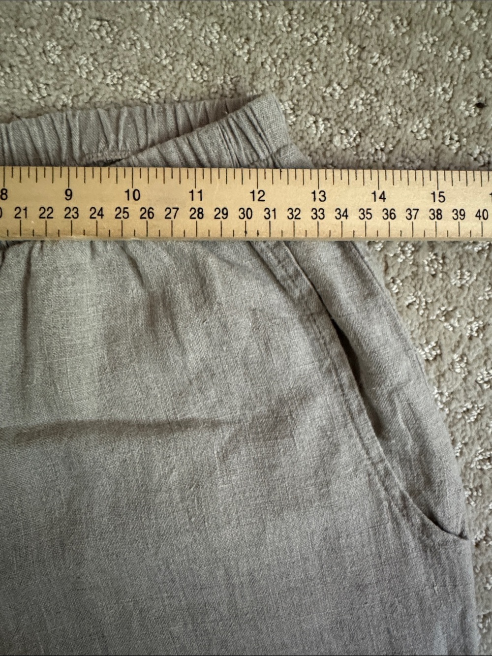 Flax 100% Lithuanian Linen Pull-on Stretch-Waist Cropped Pants Natural Beige | P - Picture 3 of 6